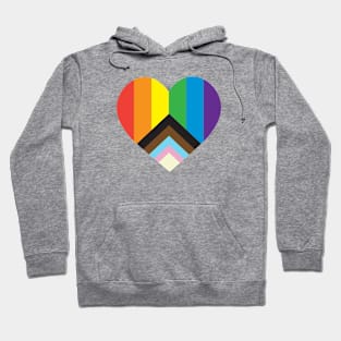 Pride Heart shape design with Rainbow Pride flag Hoodie